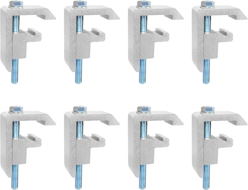 QYMOPAY Track System Mounting Clamps, Truck Topper Clamps,for Toyota,Tacoma,Tundra Truck Bed Cover -8PCS Sliver - Image 1